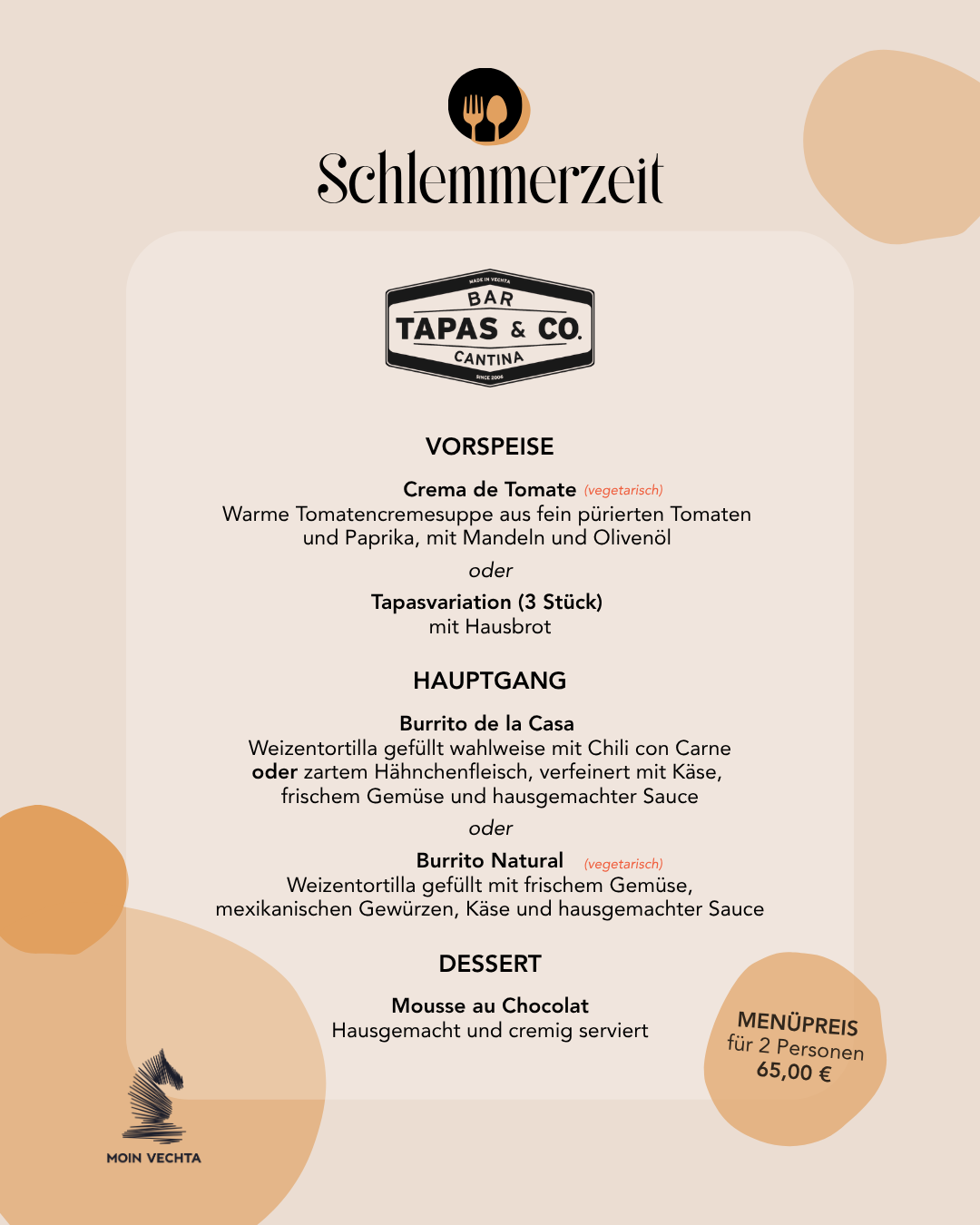Tapas und CoVechta Schlemmerzeit Menü